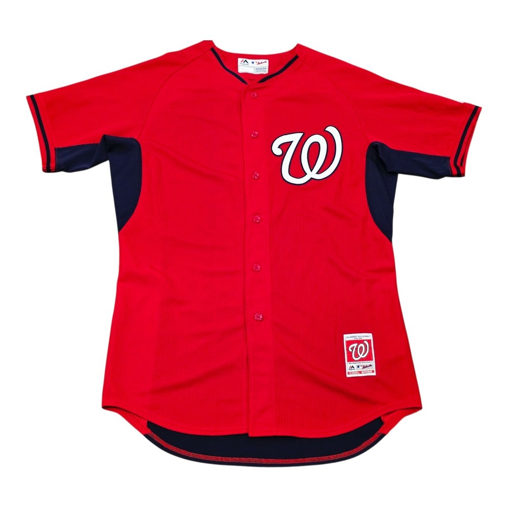 Majestic Washington Nationals MLB Batting Practice Jersey Mens 44 Red Authentic